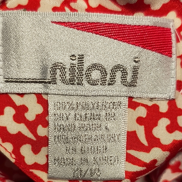 Vintage Nilani  Blouse Red Floral Preppy Elegant Cottagecore Blouse Size 13/14 - Picture 7 of 9
